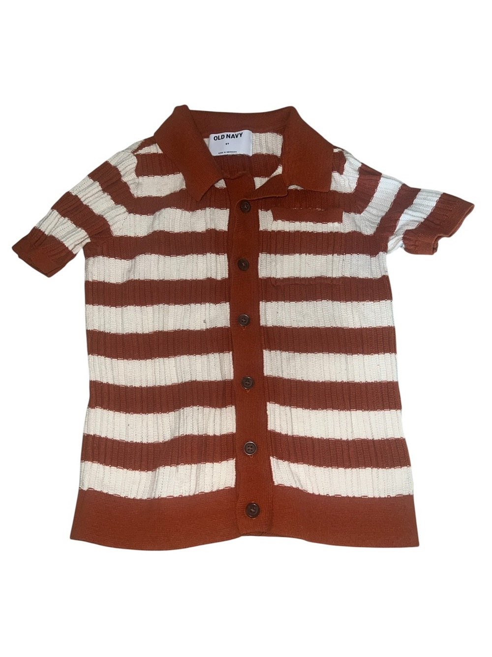 Old Navy Kids' Rust and White Striped Button-Up